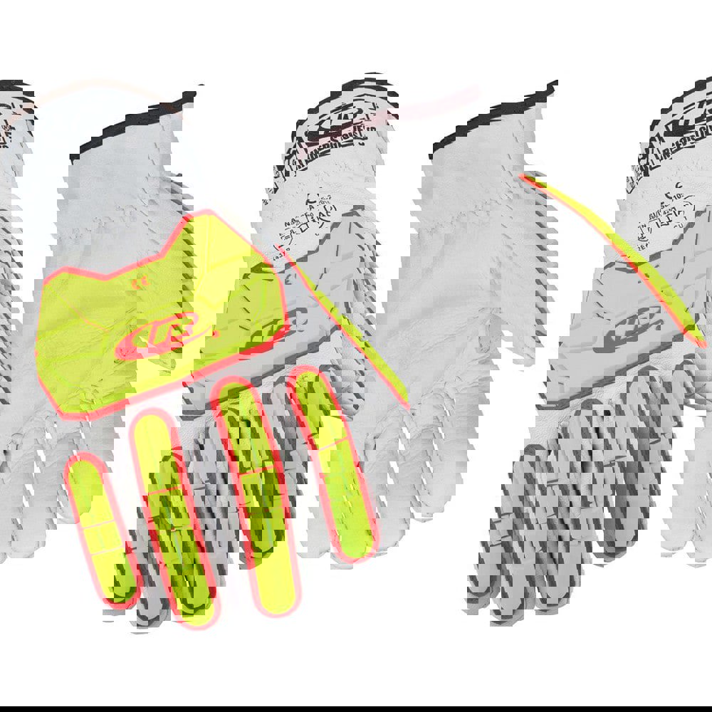 Cut & Puncture Resistant Gloves; Glove Type: Impact-Resistant; Cut-Resistant ; ANSI/ISEA Cut Resistance Level: A6 ; Primary Material: Leather ; Lining Material: HPPE ; ANSI/ISEA Abrasion Resistance Level: 3 ; Color: Red; Yellow; White